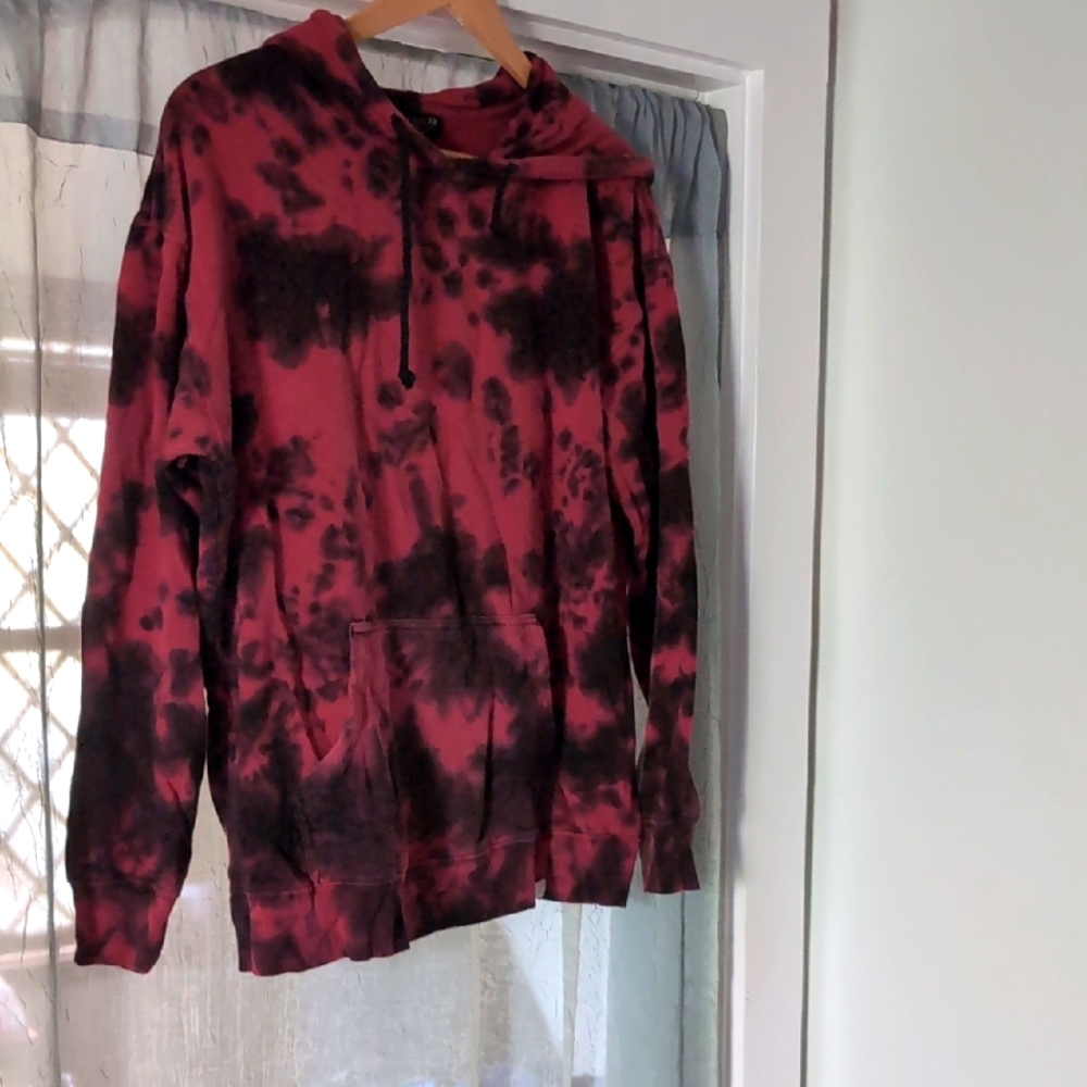 Red and Black Loose Fit Hoodie